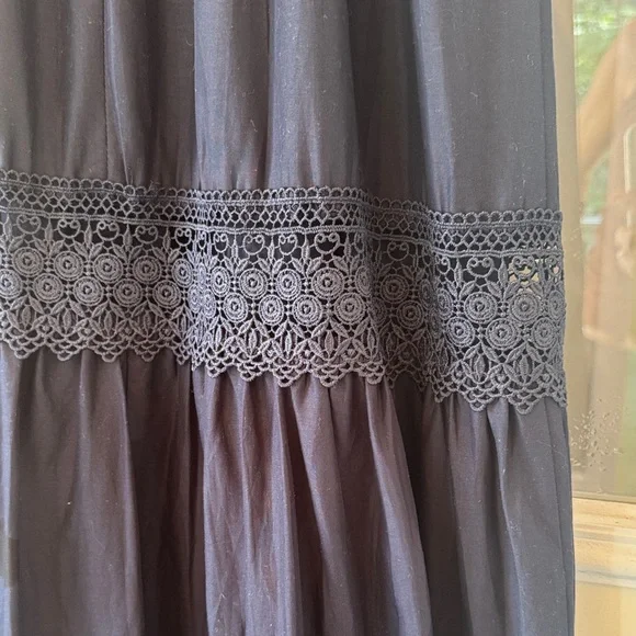 ANTONIO MELANI Mikaela Navy Lace Trim Maxi Dress - Picture 10 of 11